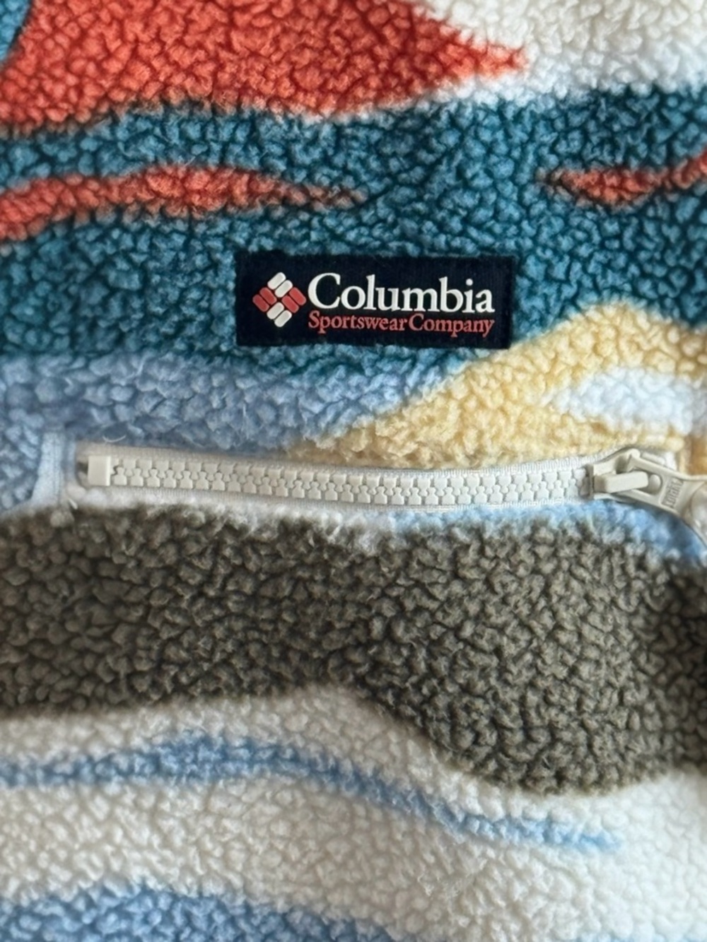 Columbia Helvetia II Half Snap Sherpa Fleece Abstract Mountain Print Gorpcore S - Picture 3 of 6